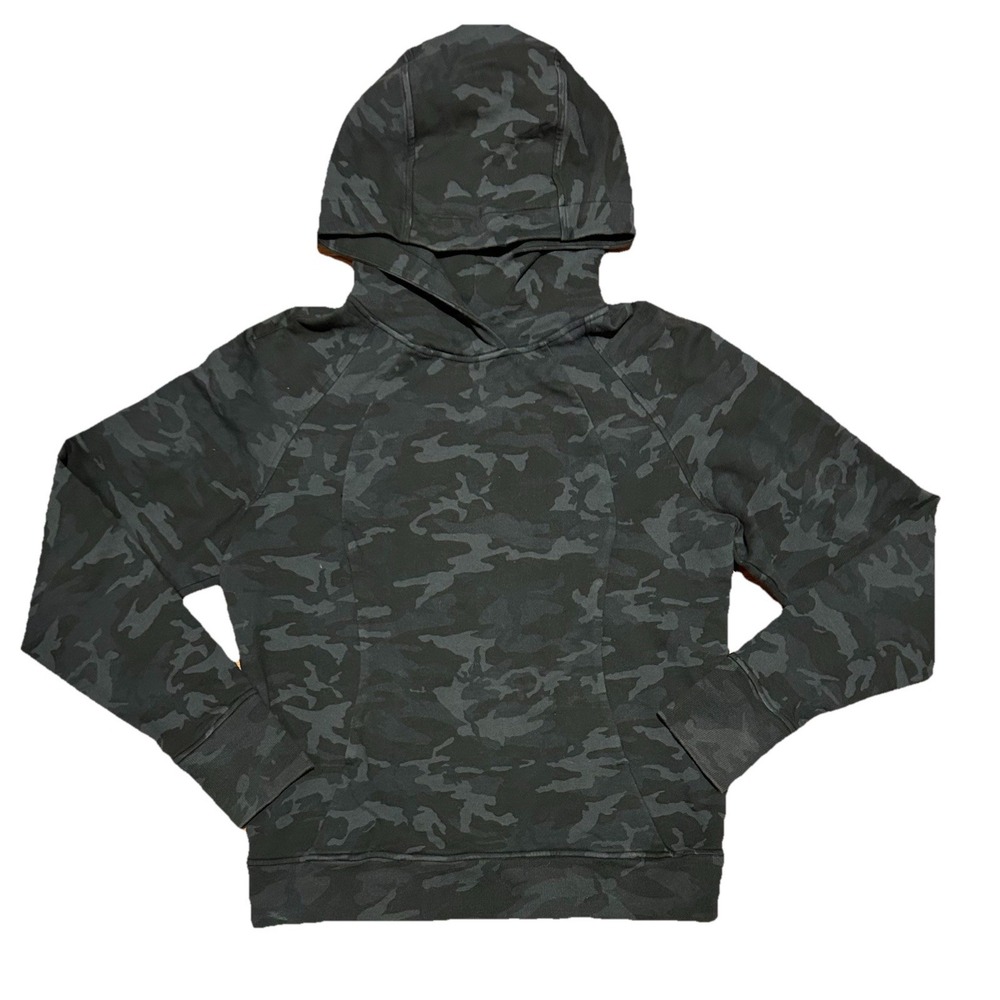 Lululemon Scuba Pullover Hoodie Incognito Camo Gray|Black Women's Size 6